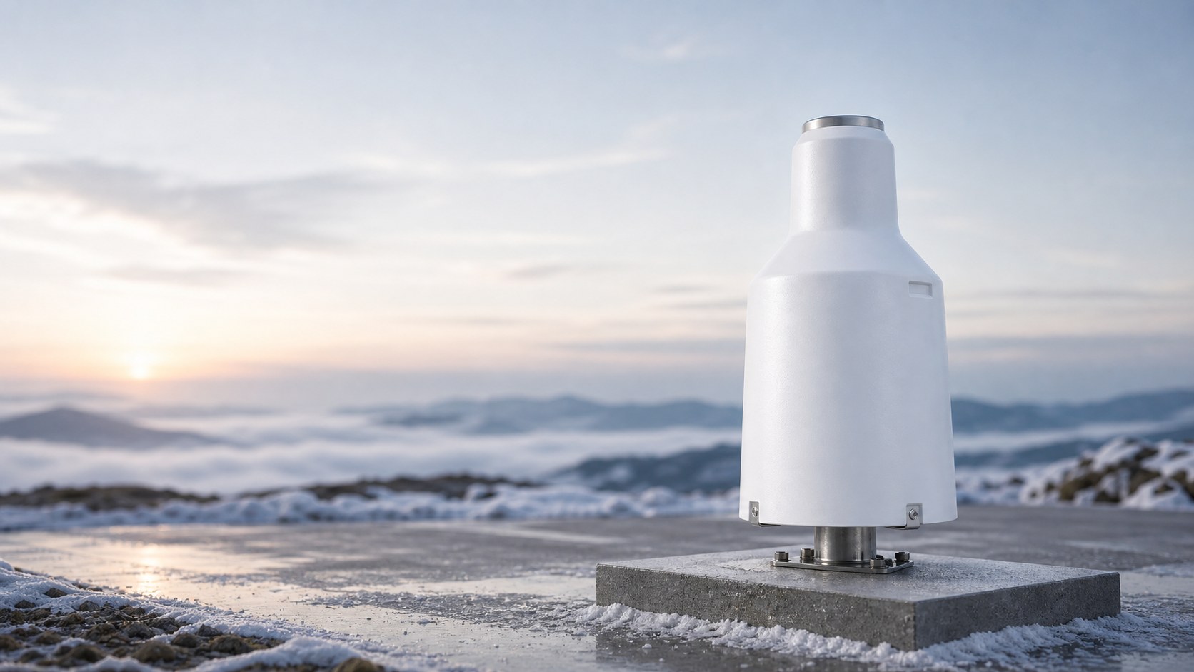 HongYuRain 1500H weighing precipitation gauge installed in a cold weather monitoring site